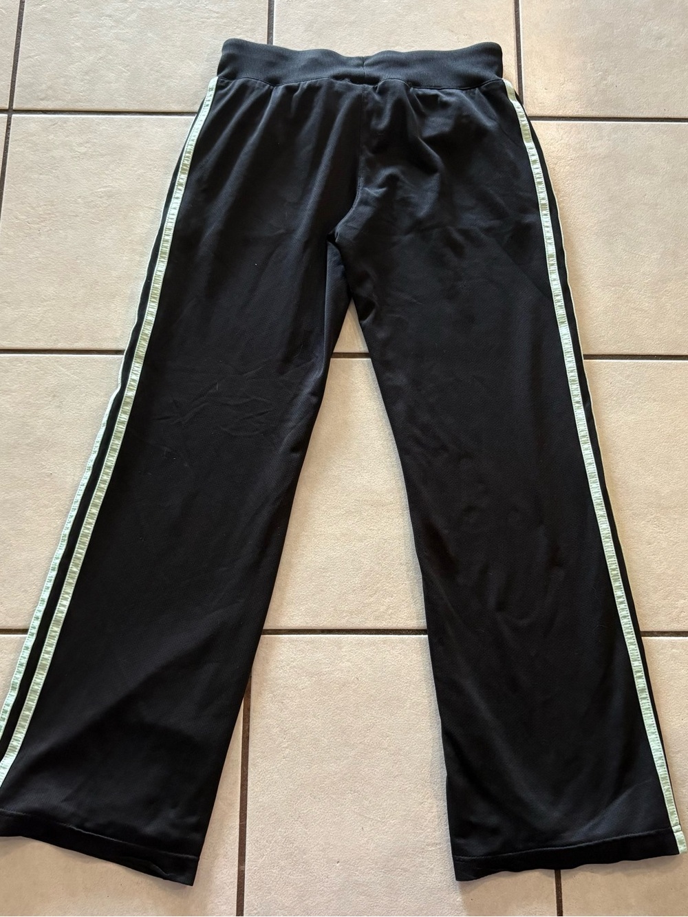 Vintage 2008 Adidas Womens S 3 Stripe Track Pants Y2K Flare Wide Leg Black Mint - Picture 4 of 8
